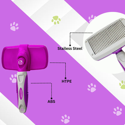 Foodie Puppies Purple Slicker Brush for Puppies, Dogs, & Cats - Large