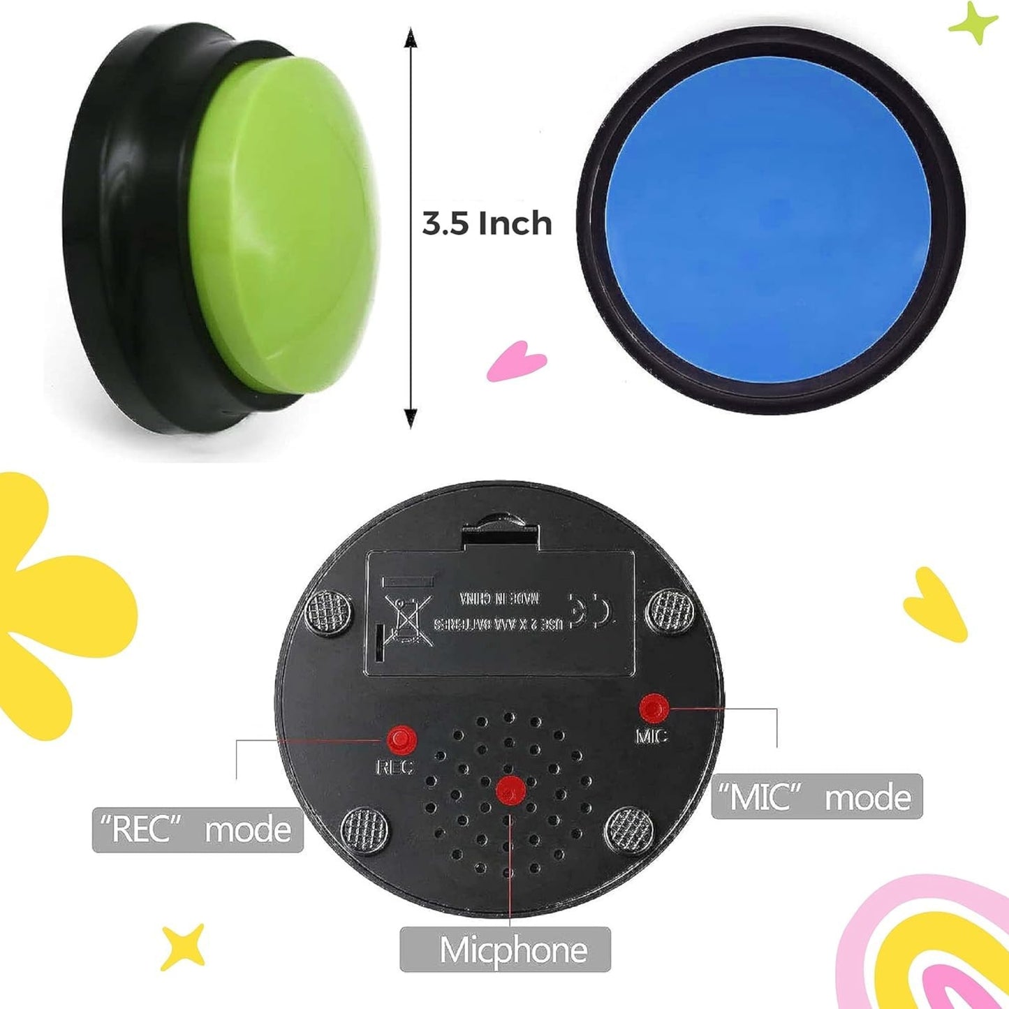 Foodie Puppies Pet Interactive Toys, Voice Training Recording Button
