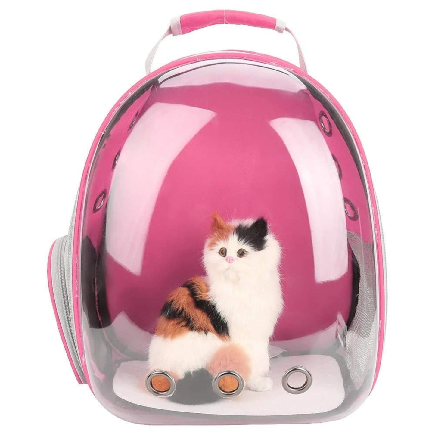 Foodie Puppies Transparent Travel Backpack for Puppies & Cats (Pink)
