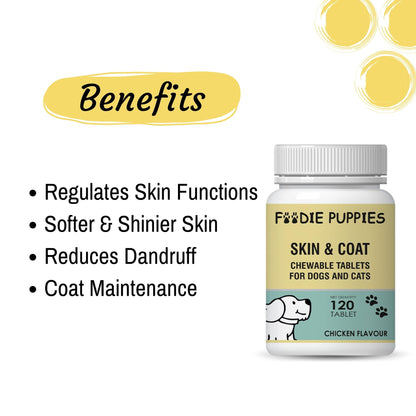 Foodie Puppies Skin & Coat 120 Tablets for Dogs & Cats