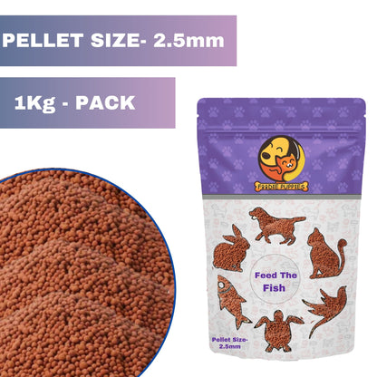 Foodie Puppies Fish Food (Pouch) for Growth & Health - 2.5mm, 1Kg