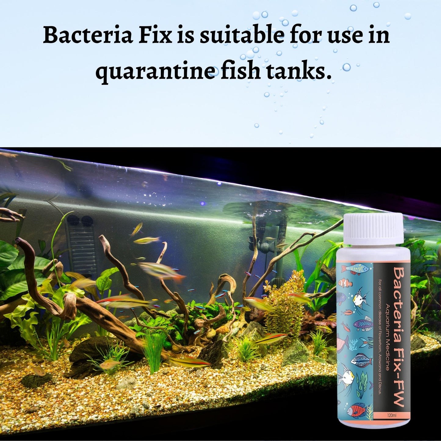Foodie Puppies Aquarium/Fish Tank Bacteria Fix - FW (120ml)