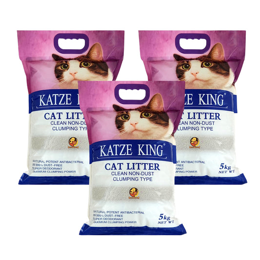 Katze King Strong Apple Fragrance Cat Litter Sand, 5Kg - Pack of 3