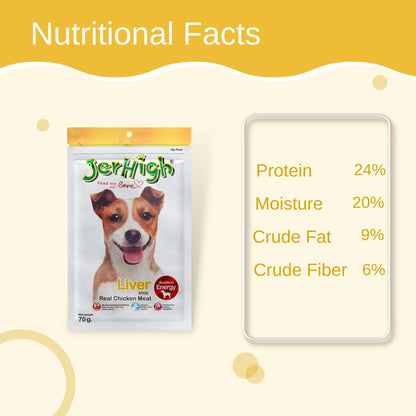 JerHigh Liver Stick Dog Treat with Real Chicken Meat - 70gm