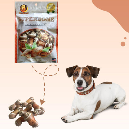 SuperBone All Natural Almond Oil Knotted Dog Treat - Pack of 2