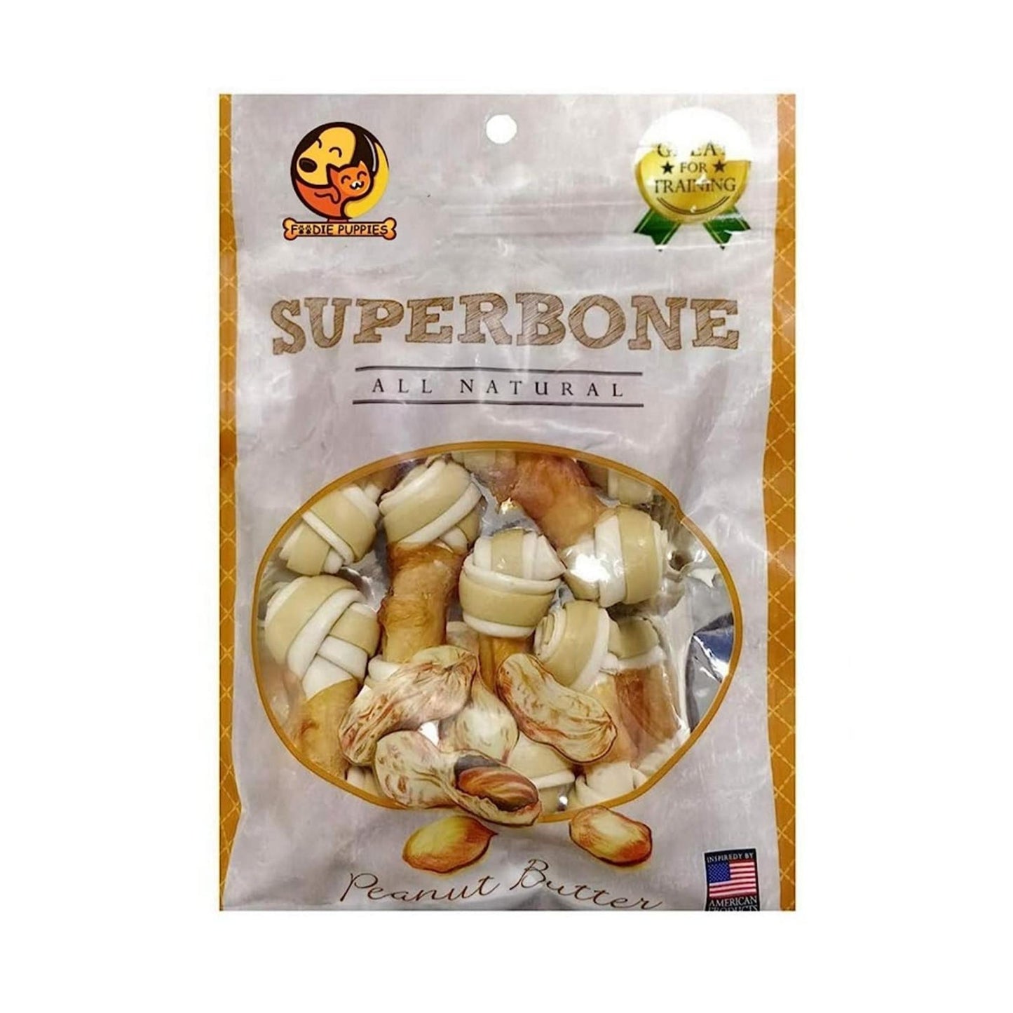 SuperBone All Natural Peanut Butter Knotted Dog Treat - Pack of 1