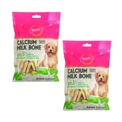 Gnawlers Calcium Milk Bones Dog Treats 30in1 (Small), Pack of 2
