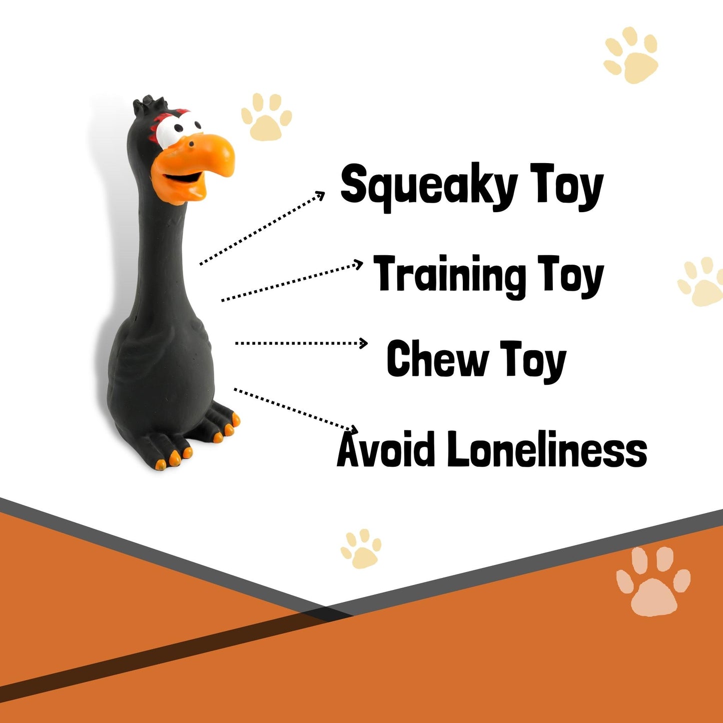 Foodie Puppies Latex Rubber Squeaky Dog Chew Toy - Black Eagle