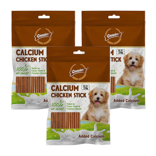 Gnawlers Chicken Sticks Dog Treats, 270gm (Pack of 3)