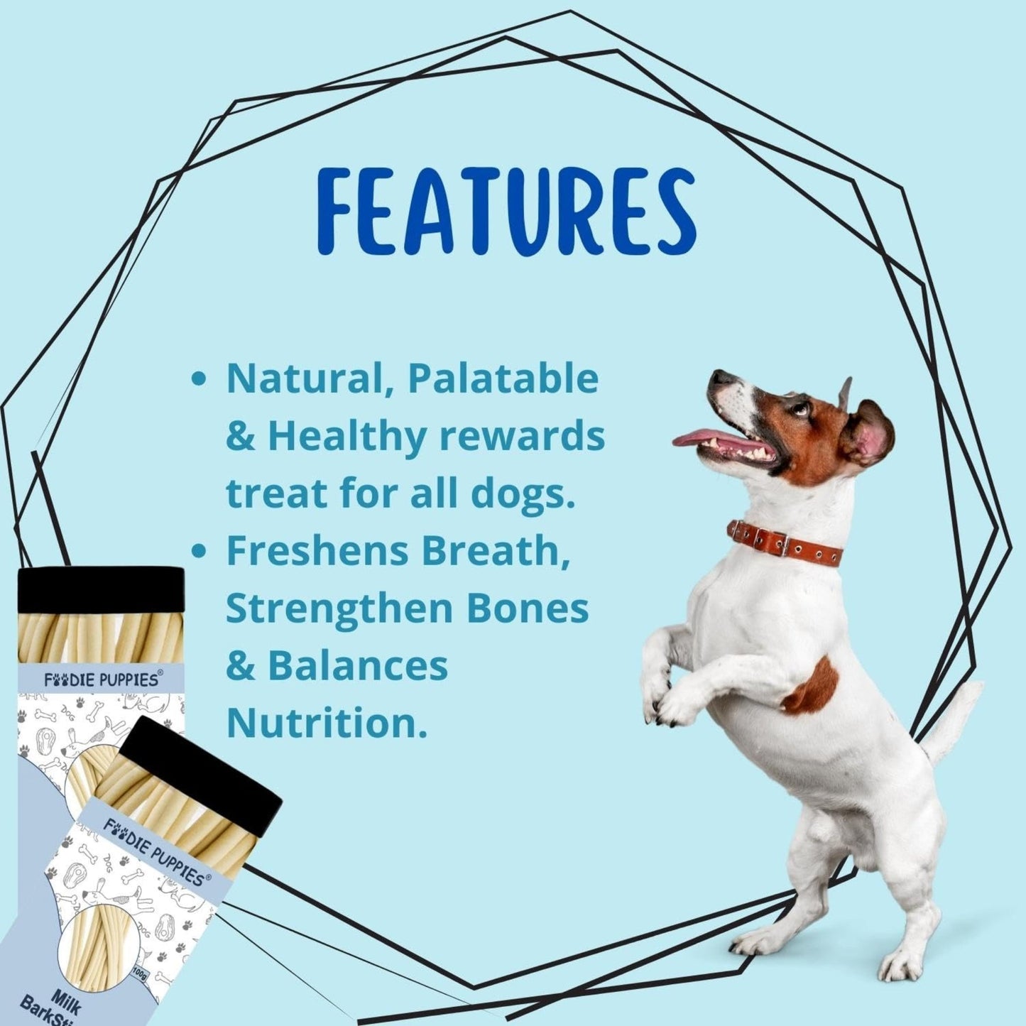 Foodie Puppies Barksticks Milk Sticks Treat for Dogs - 100g, Pack of 5