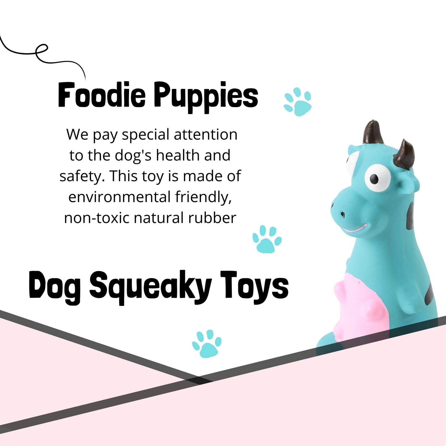 Foodie Puppies Latex Rubber Squeaky Dog Chew Toy - Blue Bull