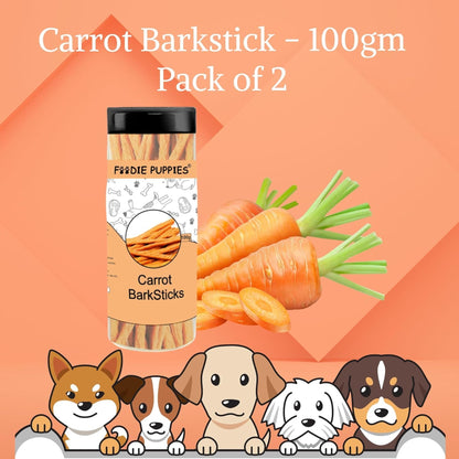 Foodie Puppies Barksticks Carrot Sticks Treat for Dogs - 100g, Pack of 2