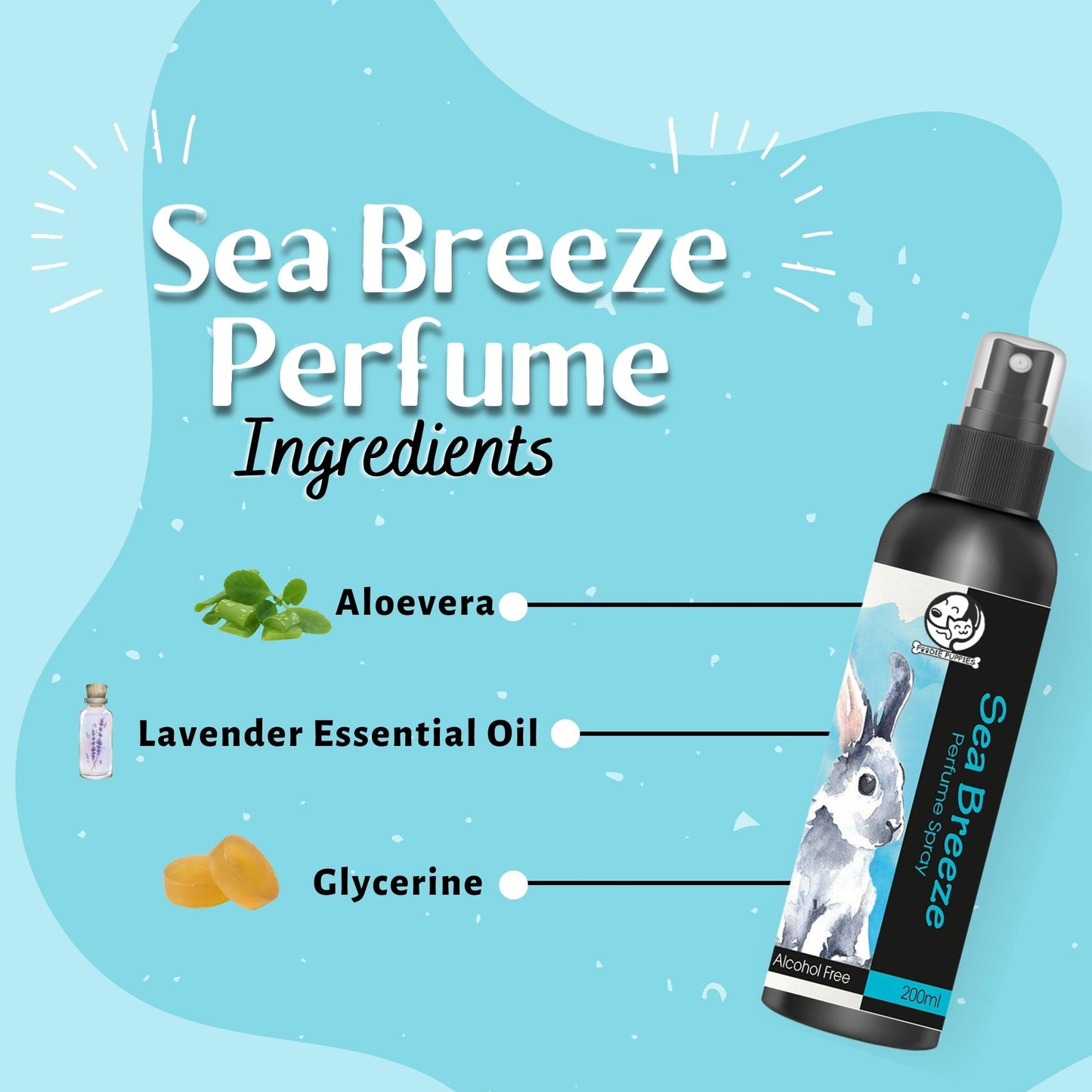 Foodie Puppies Pet Perfume Spray Sea Breeze for Rabbits - 200 ml