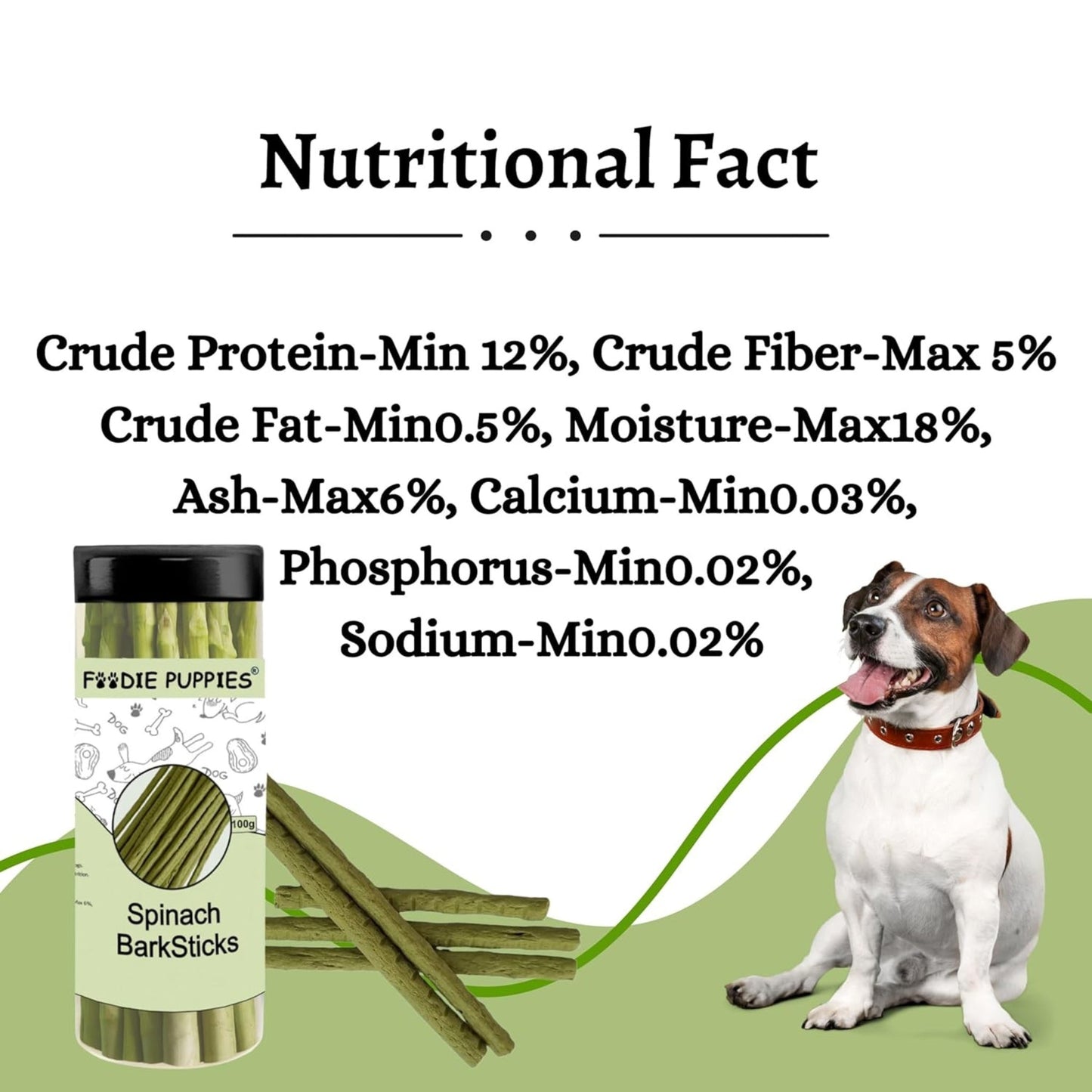 Foodie Puppies Barksticks Spinach Sticks Treat for Dogs - 100g, Pack of 2