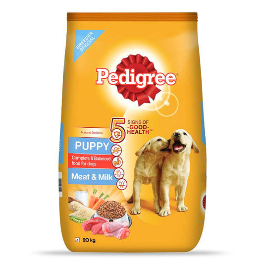 Pedigree Puppy Dry Dog Food - Meat & Milk, 20Kg