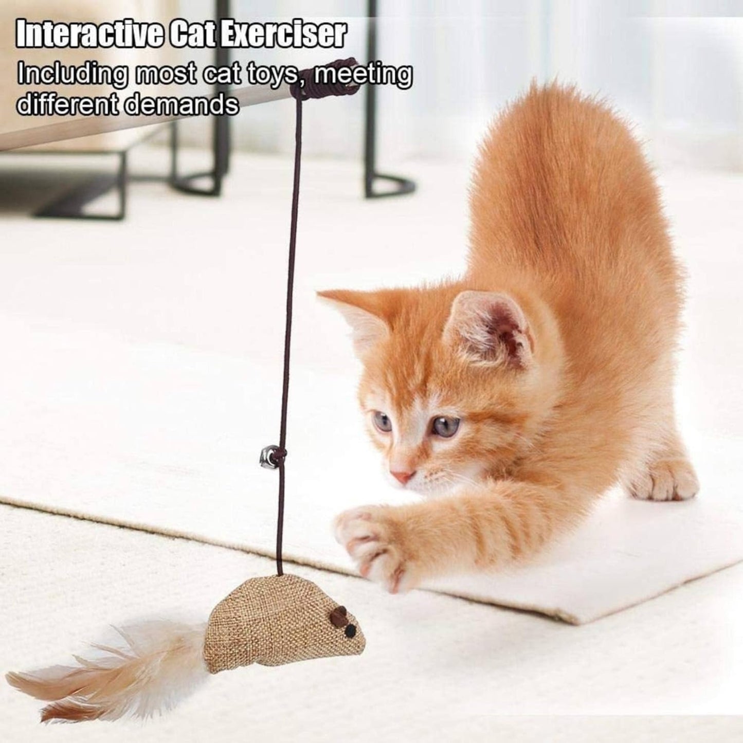 Foodie Puppies Feather Teaser Playing Stick for Cats & Kittens