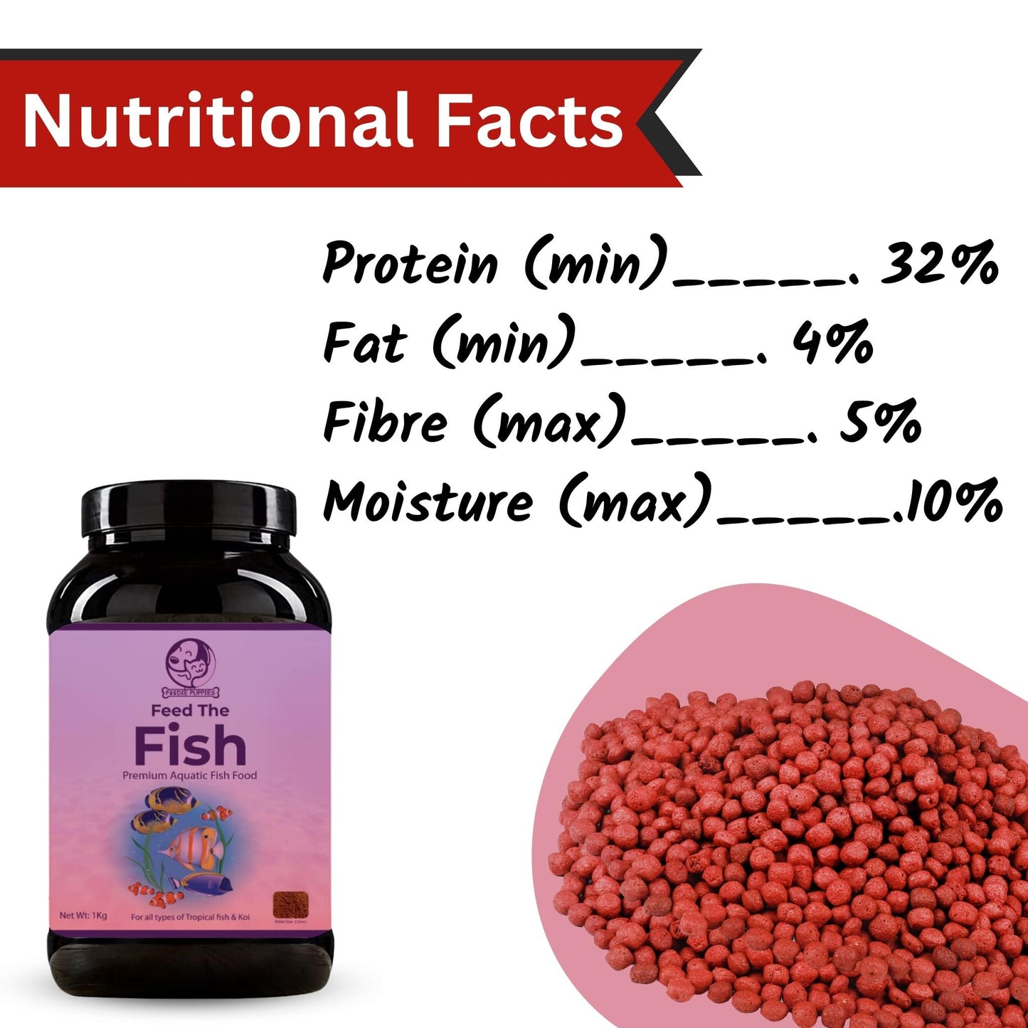 Foodie Puppies Nutritional Fish Food for Growth & Health (2.5mm, 1Kg)