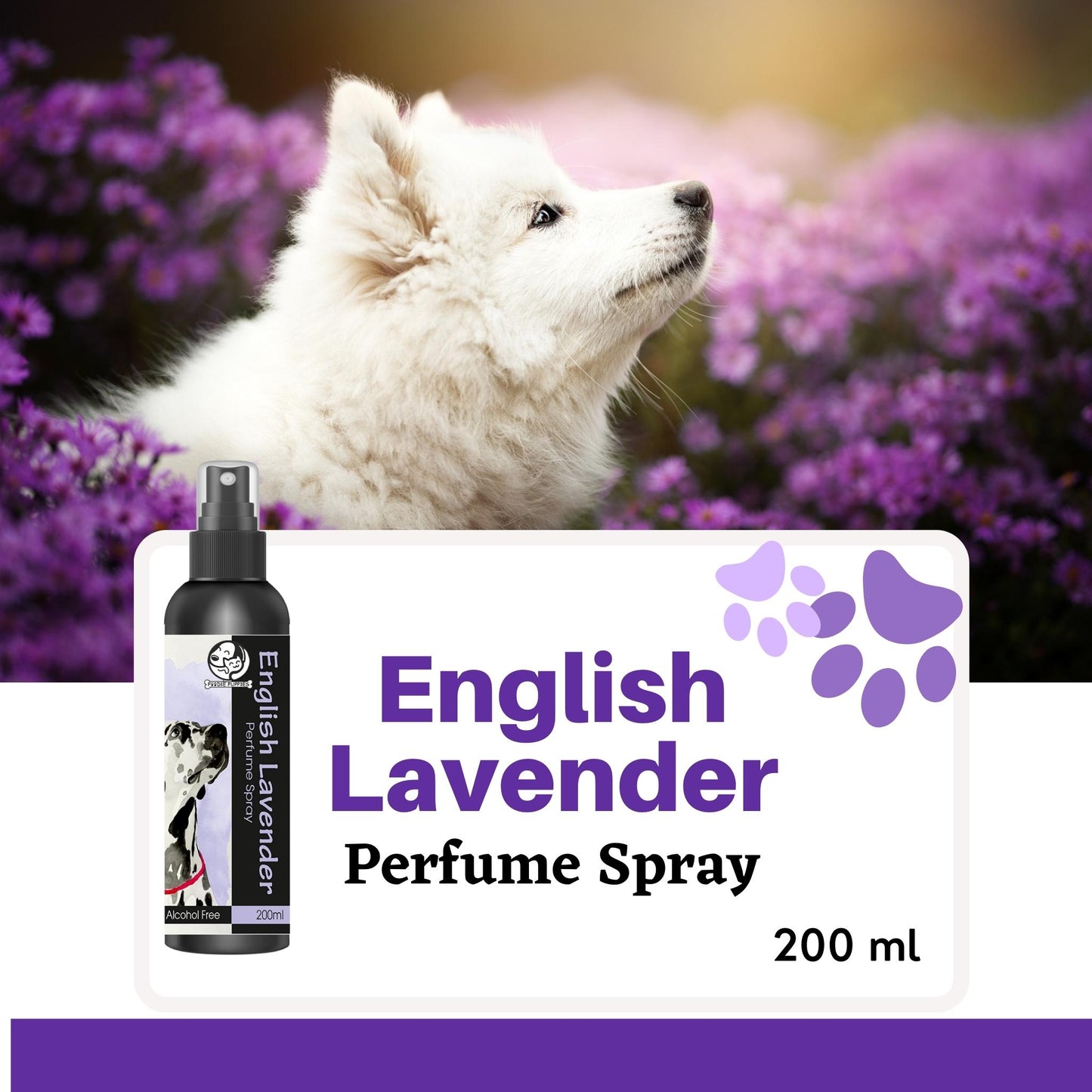 Foodie Puppies Pet Perfume Spray English Lavender for Dogs - 200 ml