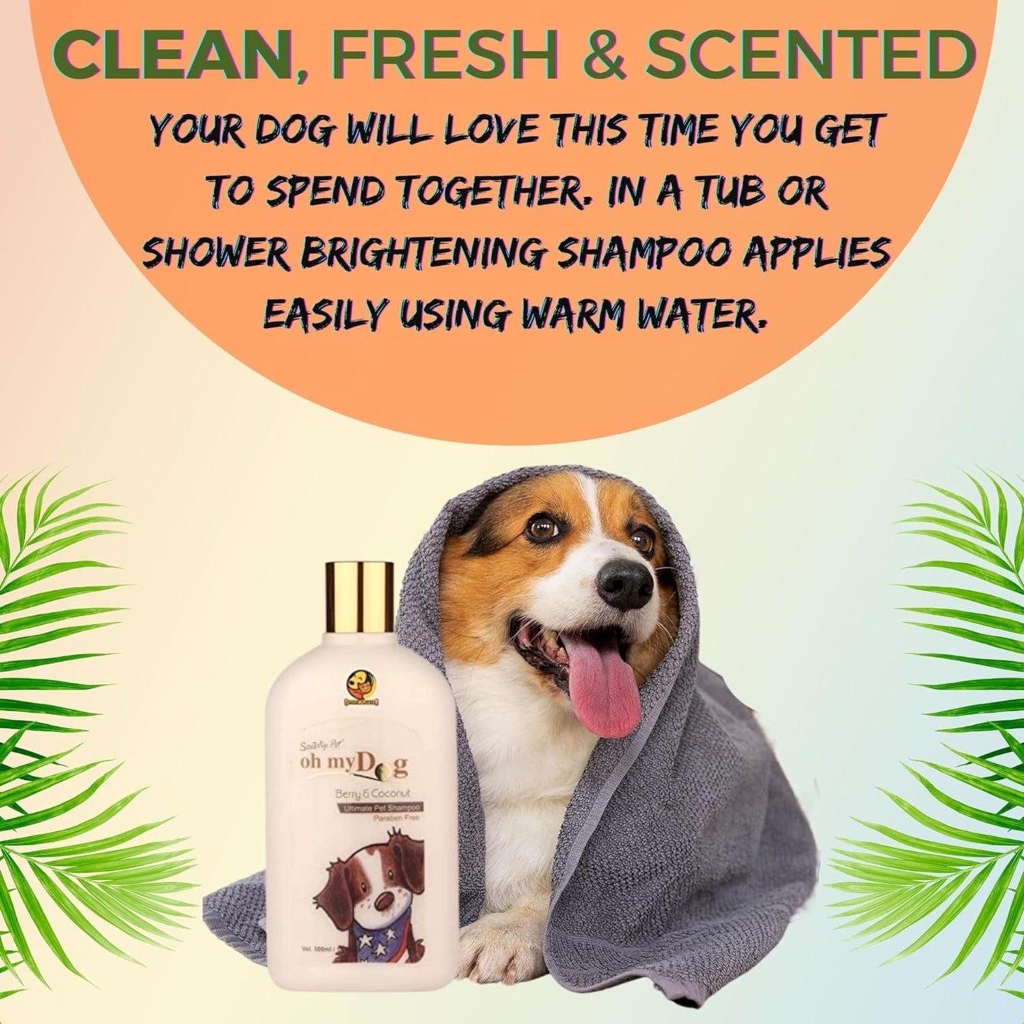 Oh My Dog Pet Shampoo for Puppies and Dogs (Berry Coconut,500ml)