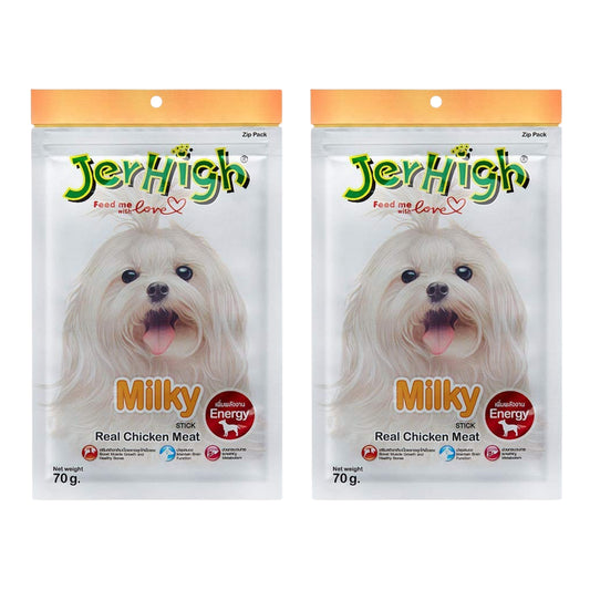 JerHigh Milky Stick Dog Treat with Real Chicken Meat - 70gm, Pack of 2