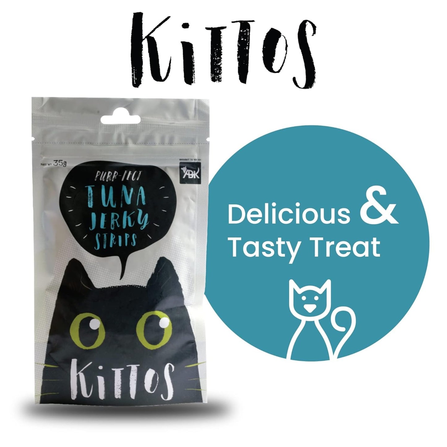 Kittos Tuna Jerky Strips Cat Treat - 35gm, Pack of 3