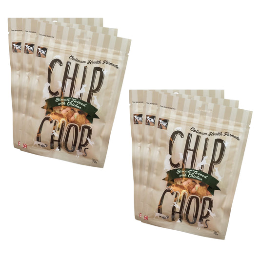 Chip Chops Dog Treats - Biscuit Twined with Chicken (70gm, Pack of 6)