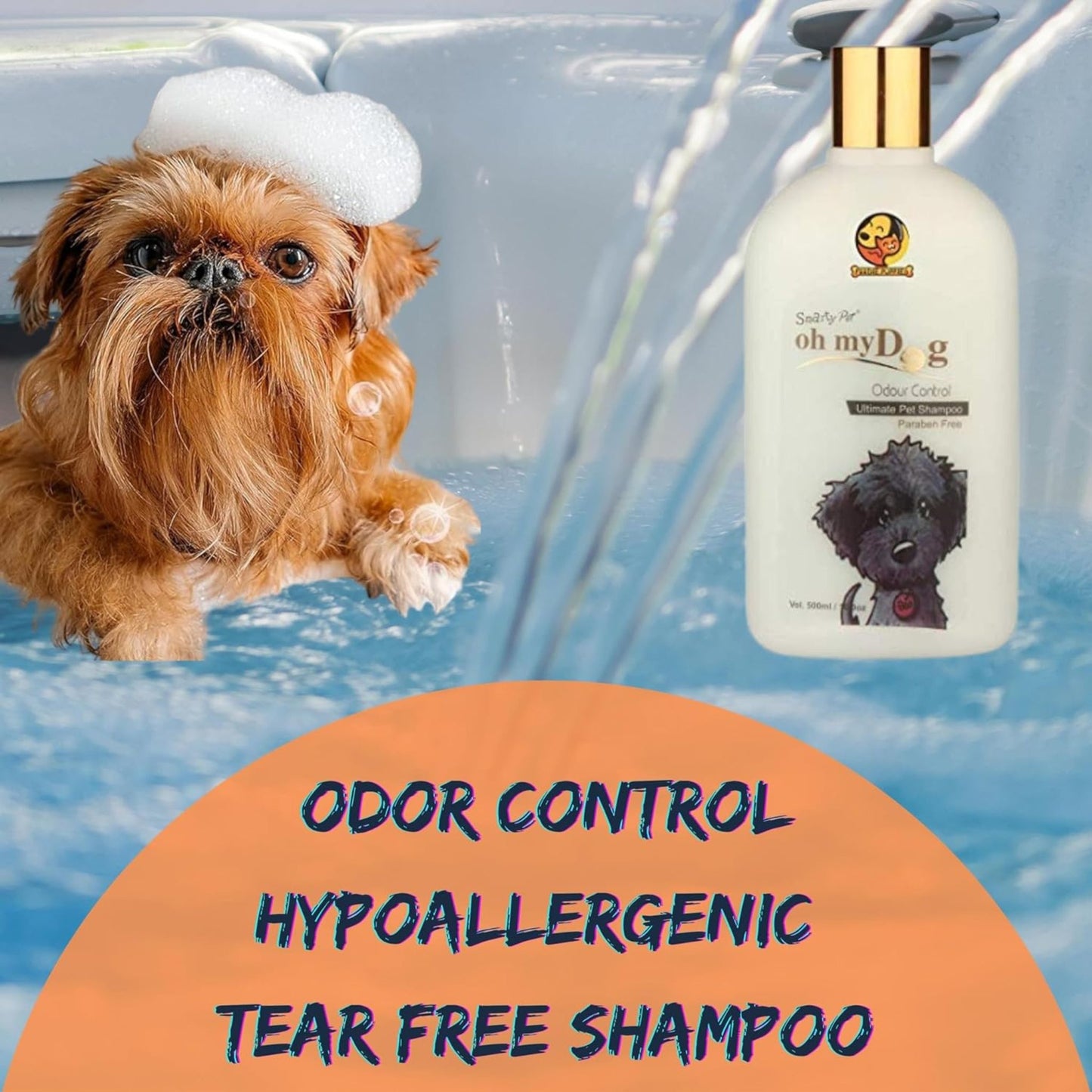 Oh My Dog Pet Shampoo for Puppies and Dogs (Odour Control - 500ml)