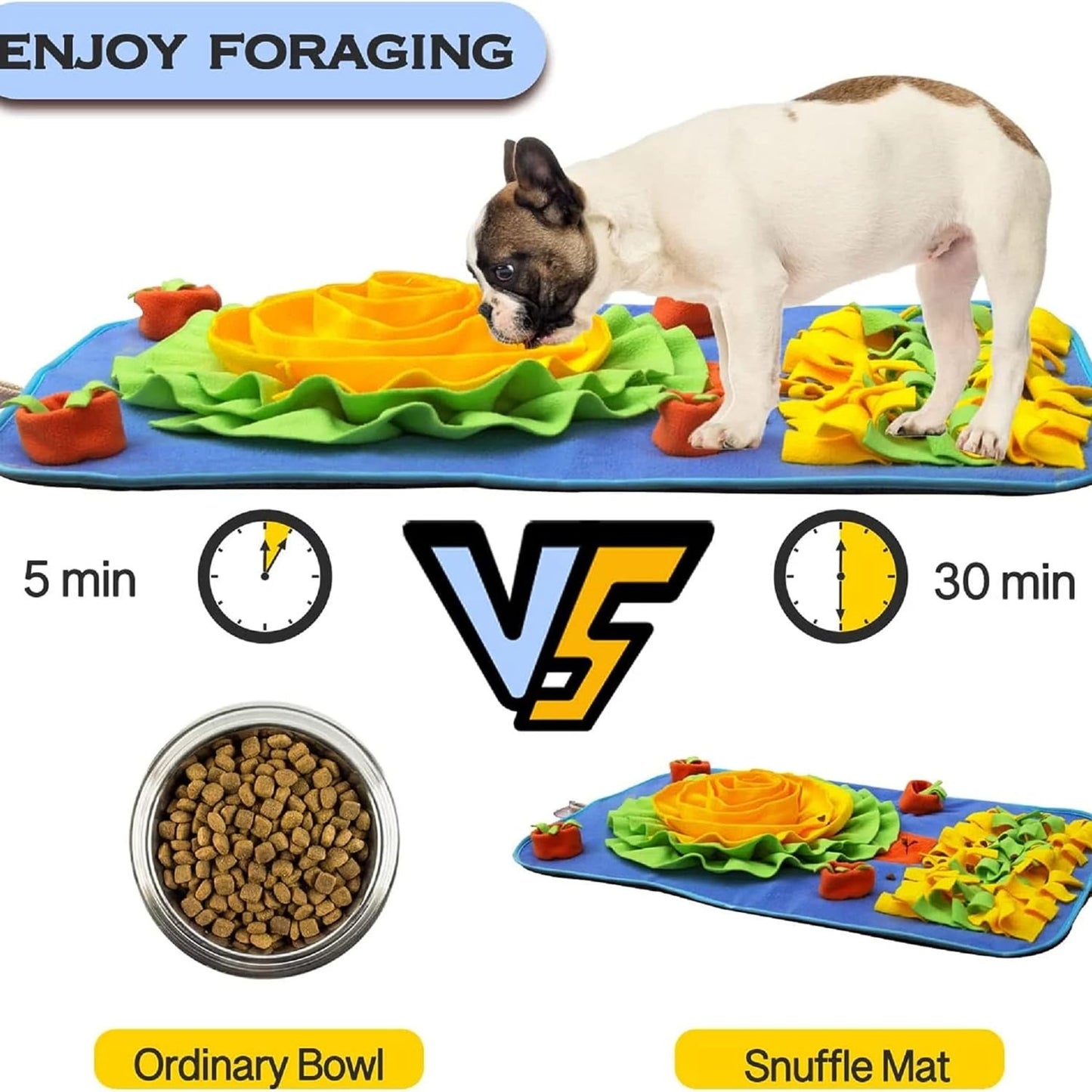 Foodie Puppies Large Rainbow Snuffle Mat | Dog Puzzle Toy Foraging Mat