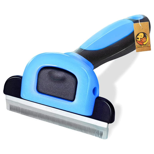 Foodie Puppies Pet Grooming Deshedding Faded Slicker (Small, Blue)