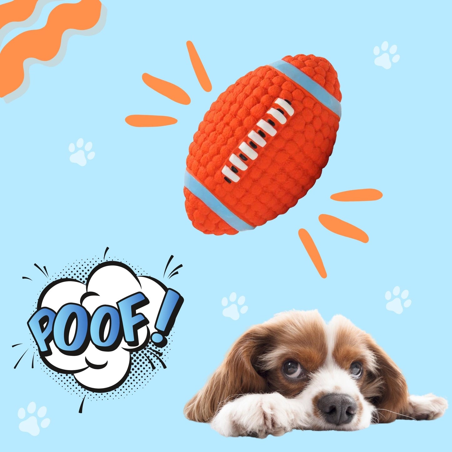 Foodie Puppies Latex Squeaky Toy for Small Dogs & Puppies - Rugby, Small