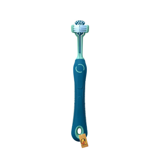 Foodie Puppies Soft Grip 3Sided Toothbrush for Dogs and Cats