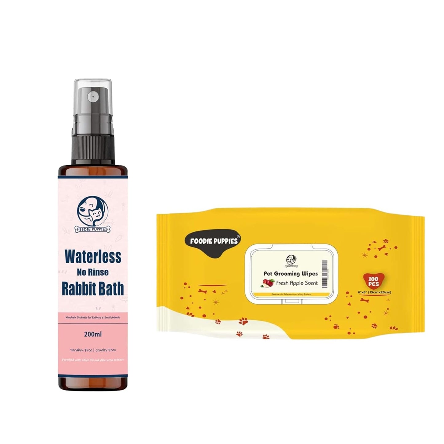 2in1 Rabbit Grooming Combo for Wipes & Dry Bath-200ml