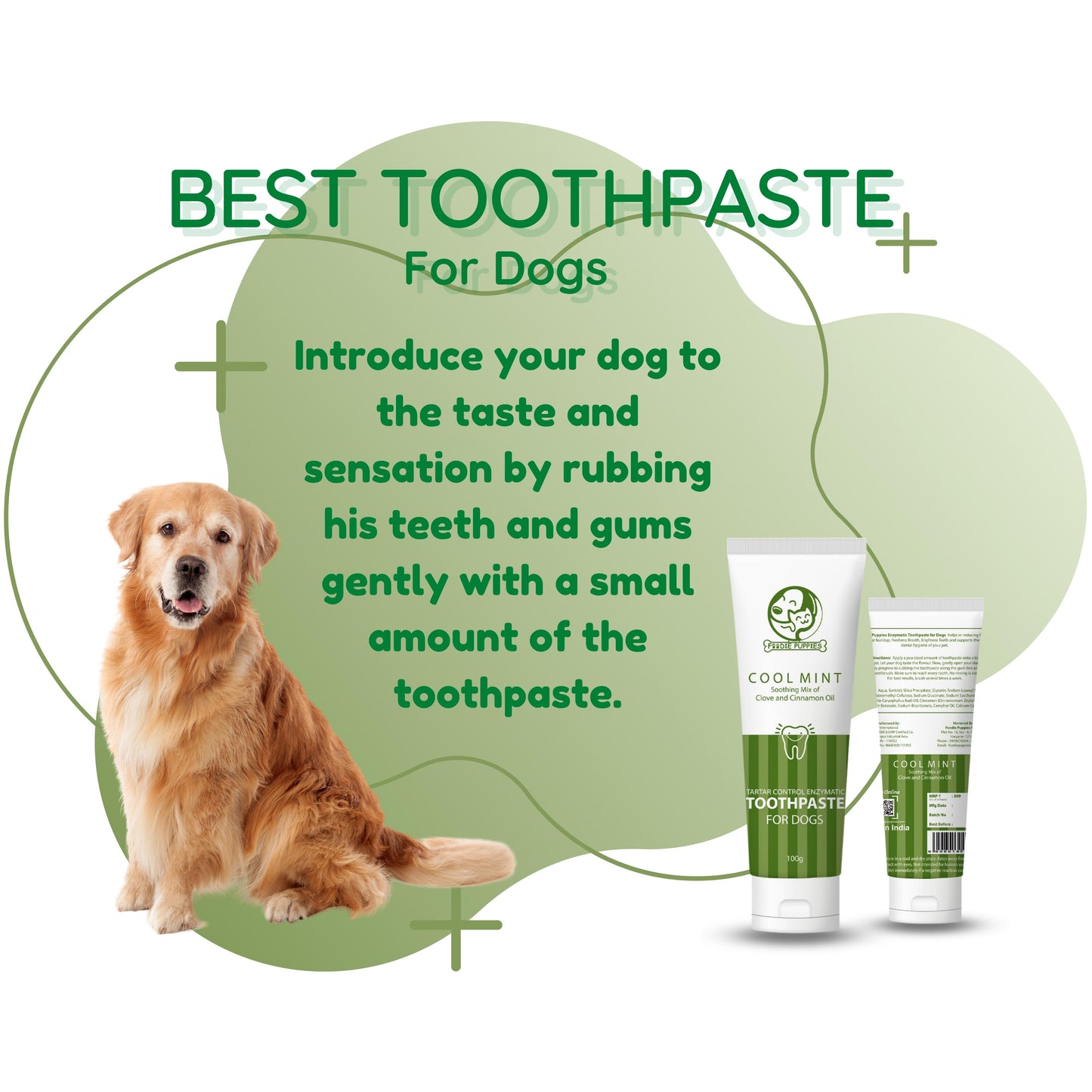 Foodie Puppies Pet 2 Finger Brush with Cool Mint Toothpaste - 100gm