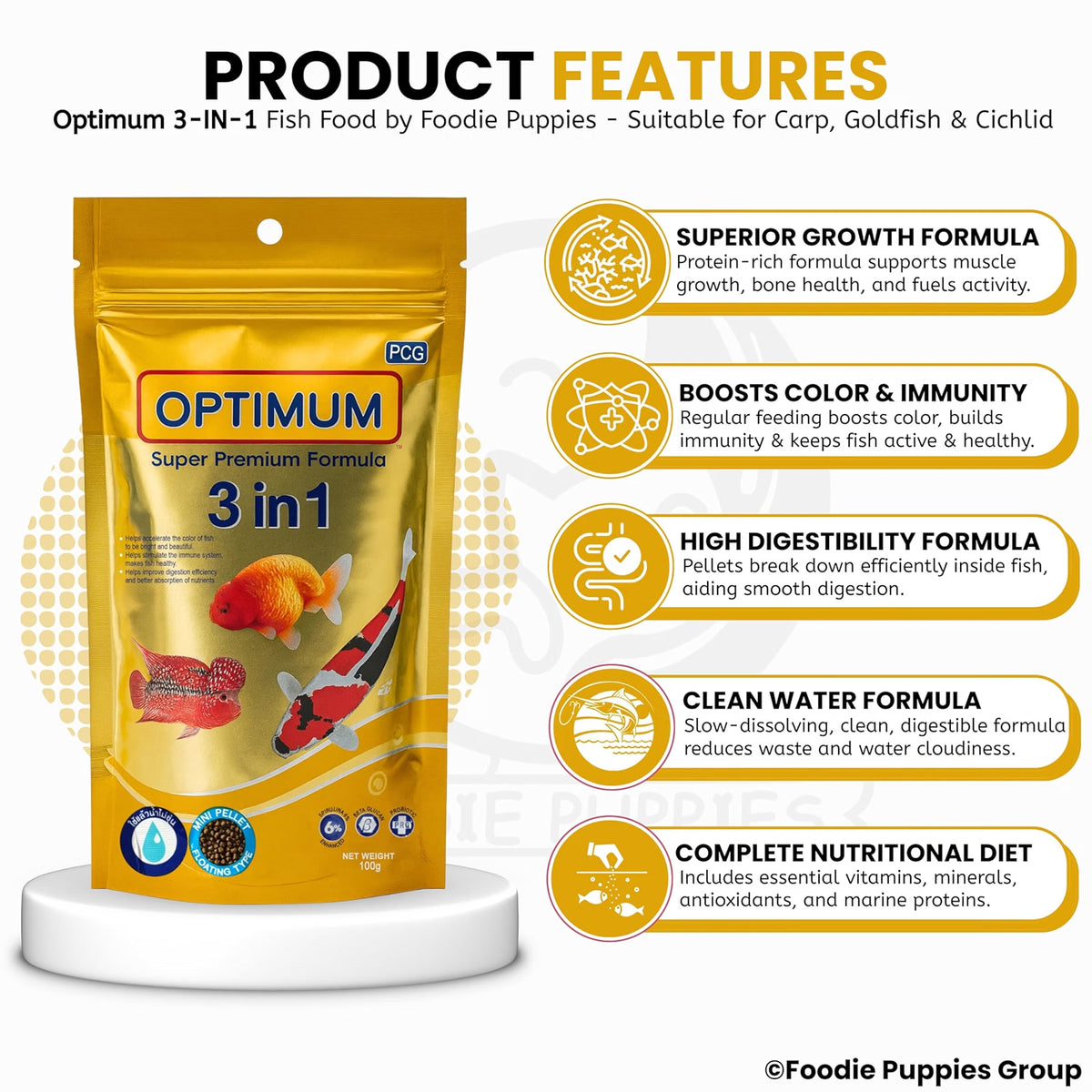 Optimum 3-in-1 6% Spirulina (Pack of 2) Fish Food - 100gm