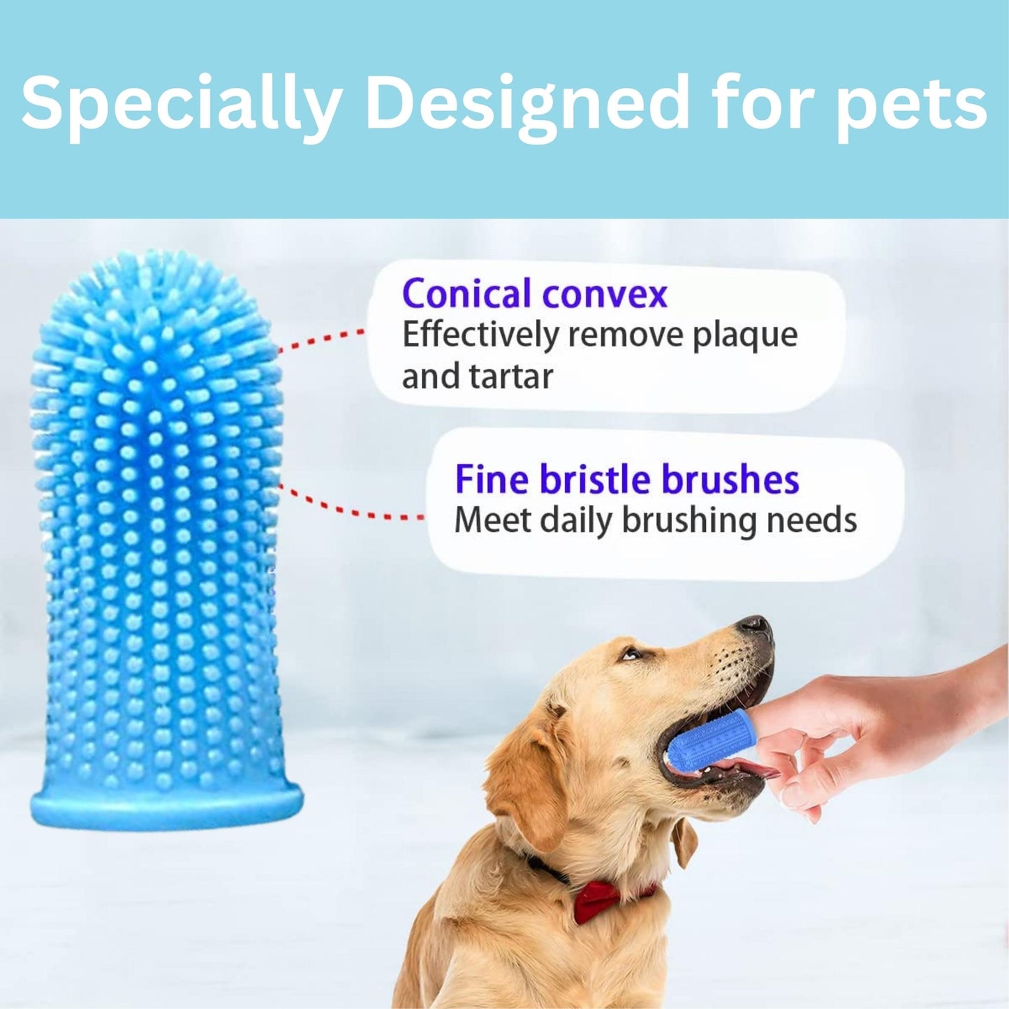 Foodie Puppies Silicone Finger Toothbrush for Dogs and Cats