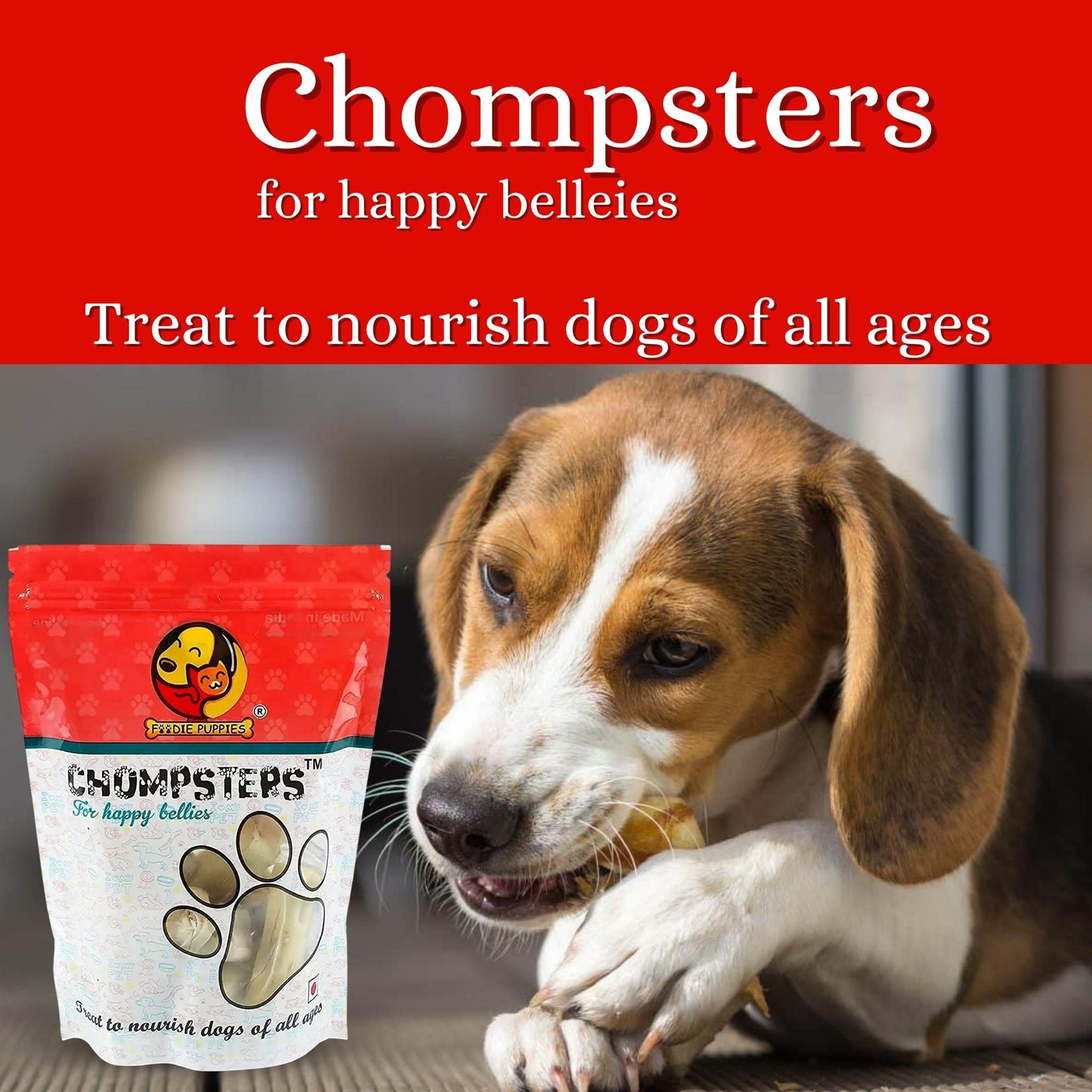Foodie Puppies Chompsters Rawhide Bone for Dogs - 5inch Bone, 5Kg