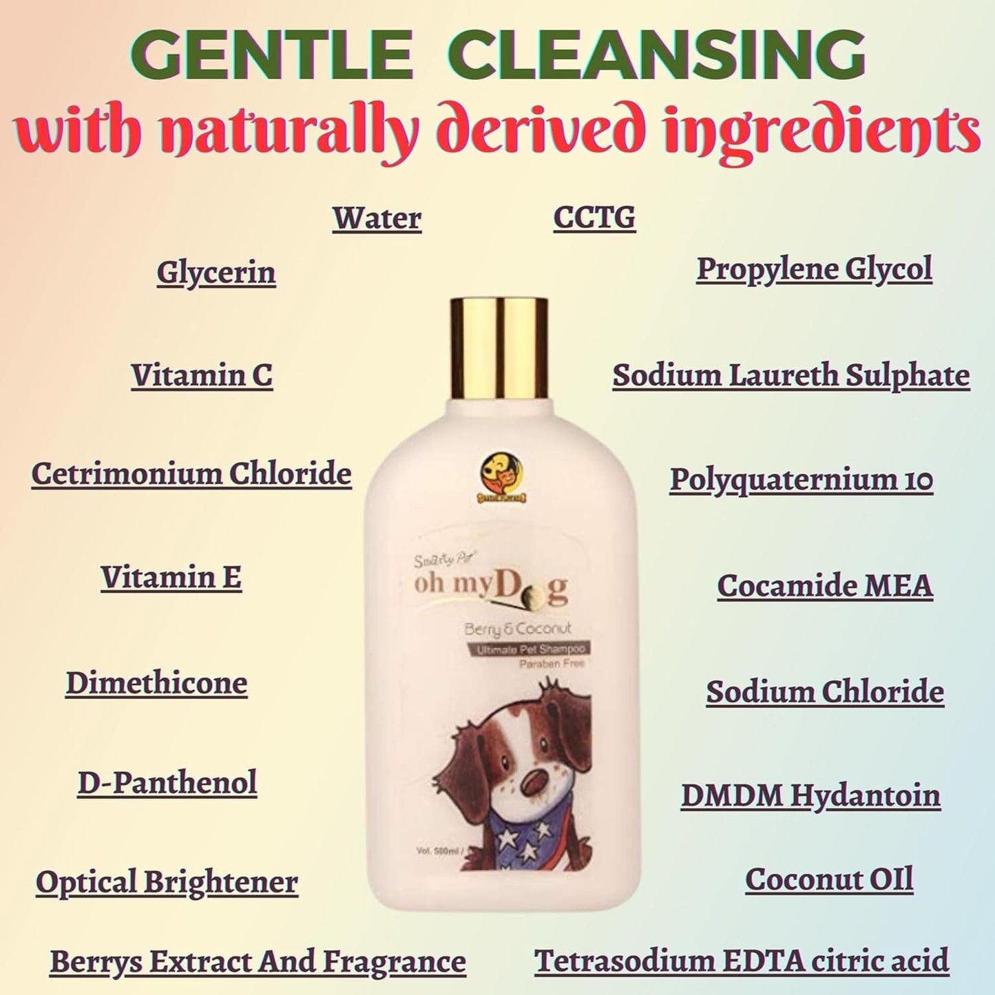 Oh My Dog Pet Shampoo for Puppies and Dogs (Berry Coconut, 500ml)