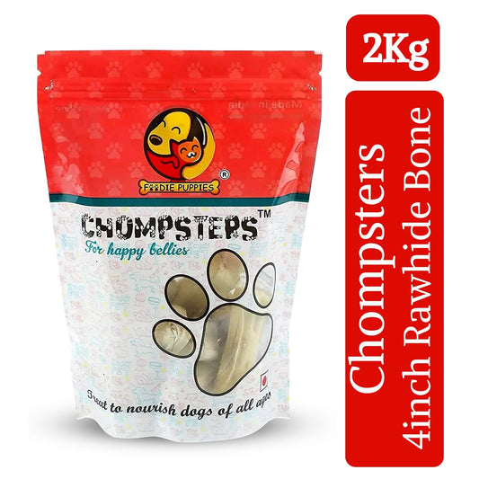 Foodie Puppies Chompsters Rawhide Bone for Dogs - 4inch Bone, 2Kg