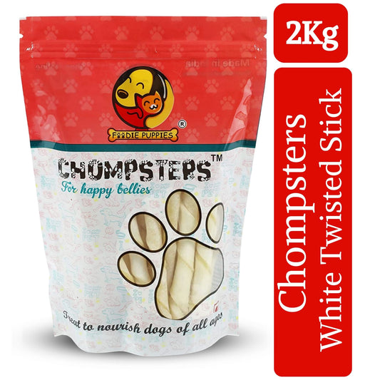 Foodie Puppies Chompsters Munchy White Twisted Sticks for Dogs - 2Kg