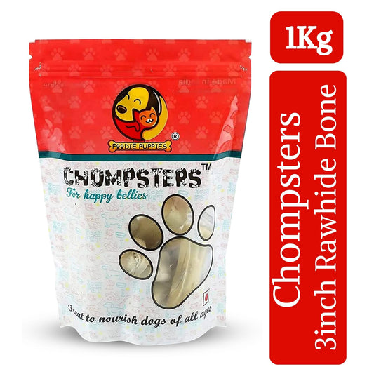 Foodie Puppies Chompsters Rawhide Bone for Dogs - 3inch Bone, 1Kg