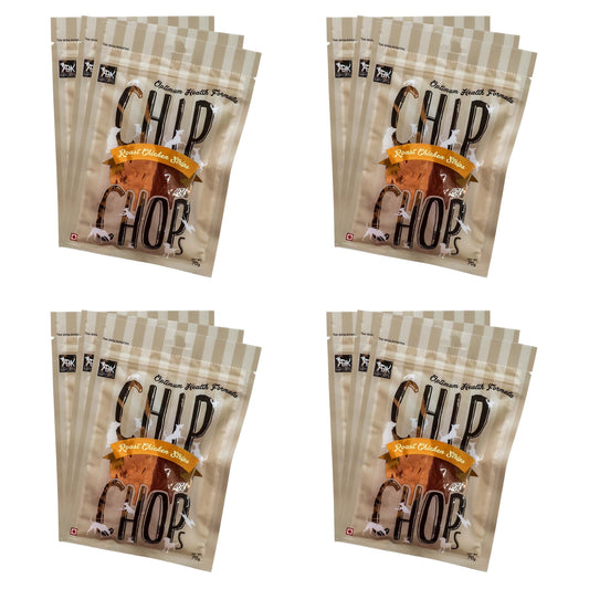 Chip Chops Dog Treats - Roast Chicken Strips (70gm, Pack of 12)