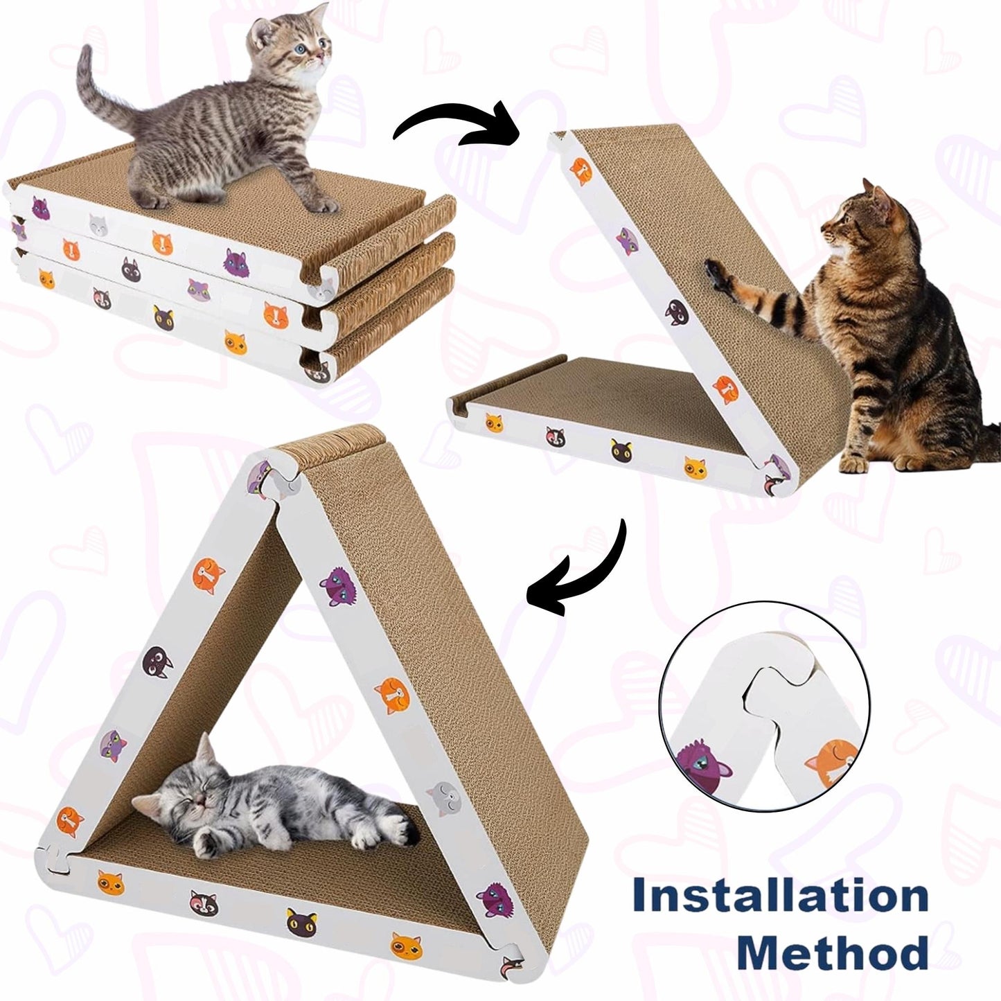 Foodie Puppies Corrugated Delta Scratcher for Cats & Kittens