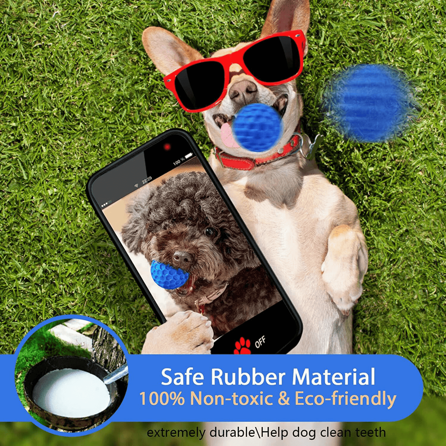 Squeaky Tough Chew Toy for Medium Dogs - Golf Ball