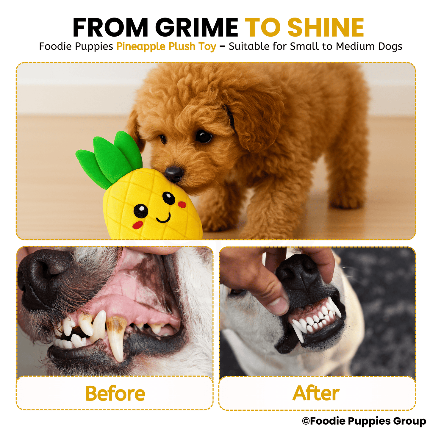 Interactive Pineapple Dog Squeaky Plush Toy for Puppies and Small to Medium Dogs