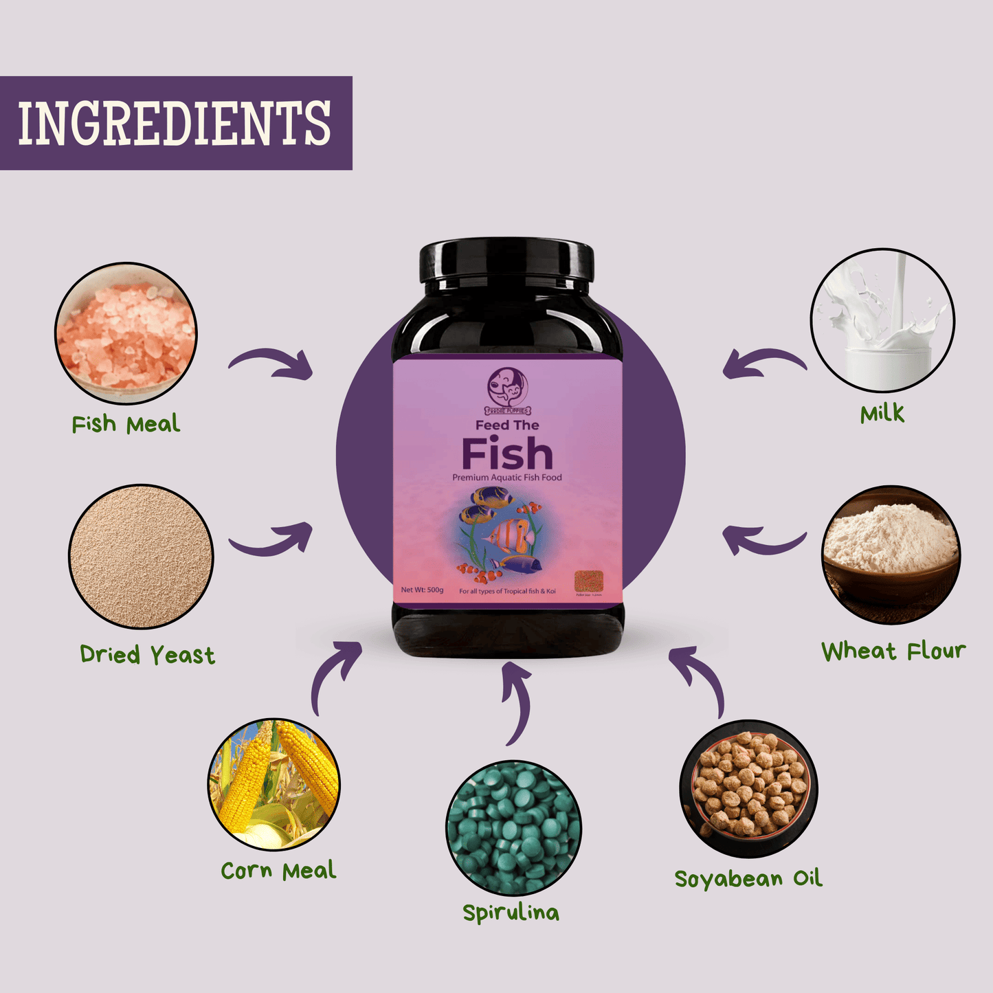 500g Fish Food 1.2mm Pellet, Nutritional & Optimal Growth