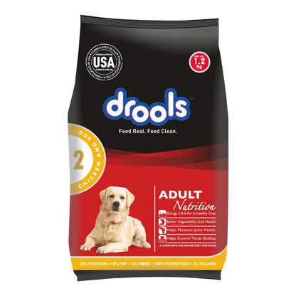 Drools Adult Dry Dog Food, Chicken and Egg, 1.2kg