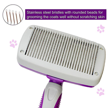 Foodie Puppies Purple Slicker Brush for Puppies, Dogs, & Cats - Large
