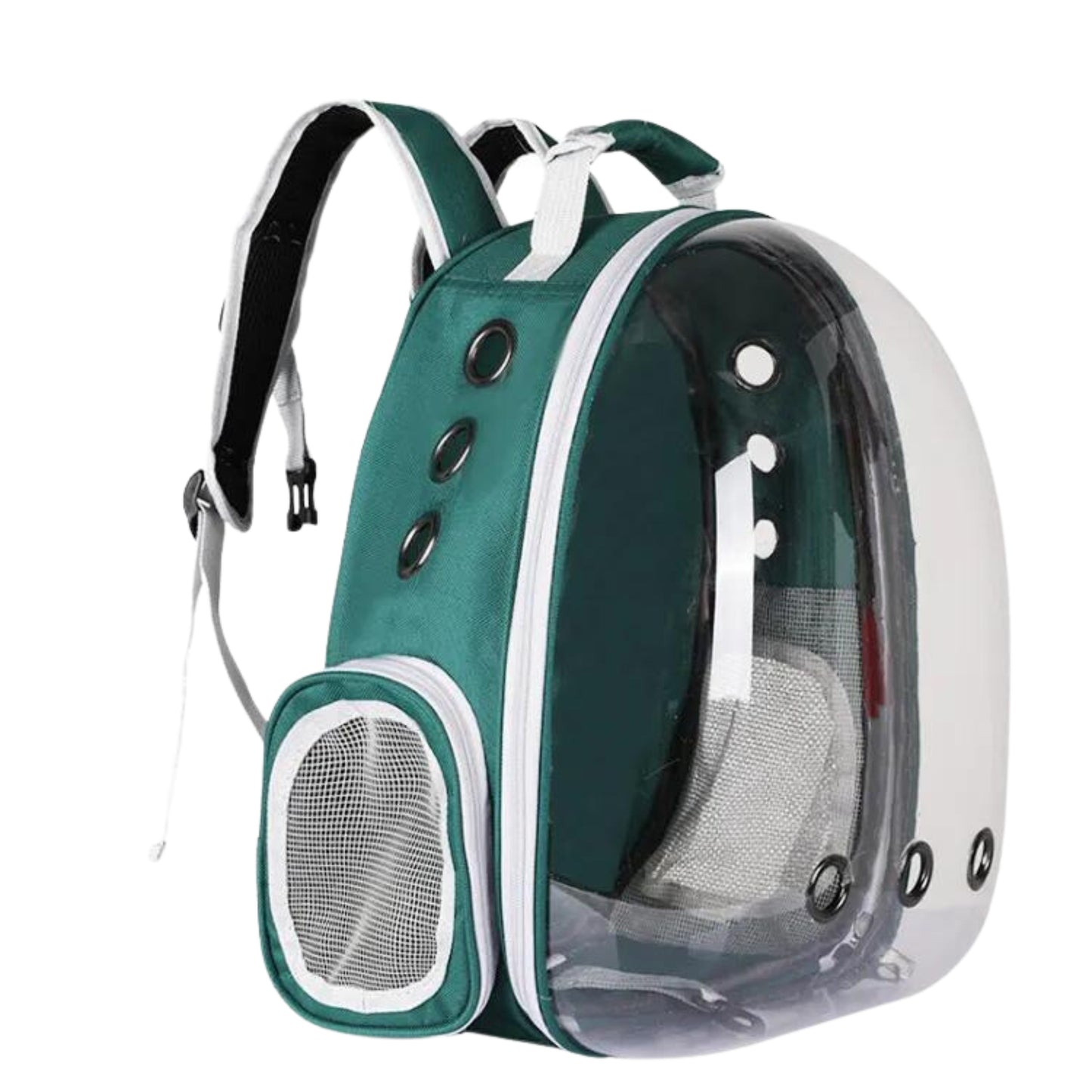 Foodie Puppies Transparent Travel Backpack for Puppies & Cats (Green)