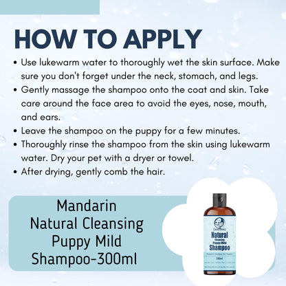 Foodie Puppies Natural Cleansing Mandarin Shampoo for Puppies - 300 ml