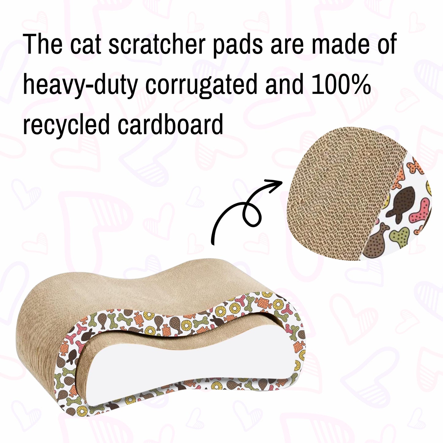 Foodie Puppies Corrugated B-Shaped Scratcher for Cats & Kittens